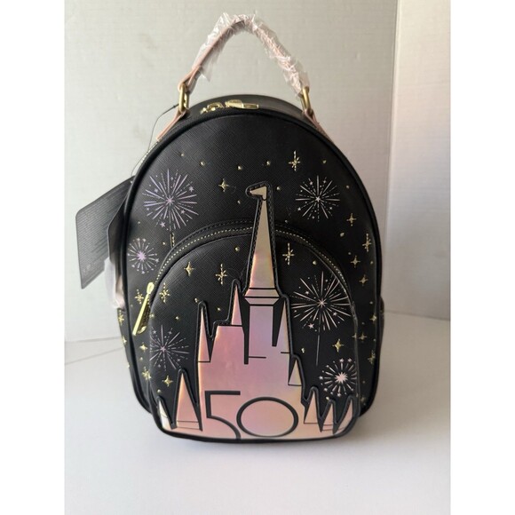 Disney 50th Anniversary Grand Finale Loungefly Backpack Castle Gold New main image 13